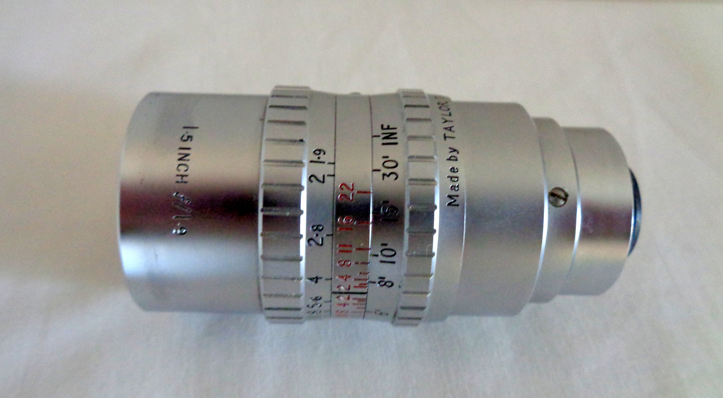 Cine Camera Lens 1.5 inch F1.9 8mm By Serital Taylor, Taylor & Hobson
