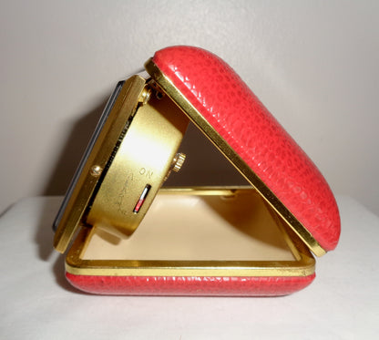 1977 Westclox Red Folding Travel Alarm Clock