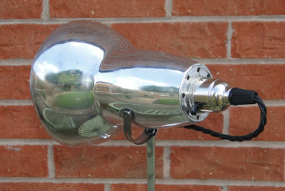 Vintage Anglepoise 1227 Wall Mounted Polished Chrome Lamp With Black Flex