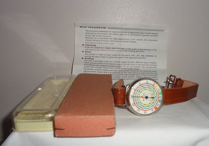 1960s Mechanical West German Ankle Pedometer In Original Box