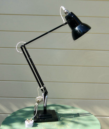 1960s Vintage Black Anglepoise 1227 Desk Lamp With Cream Flex