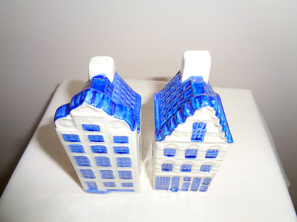 1990s Delft Style Pottery Amsterdam House Salt/ Pepper Pots/ Shakers