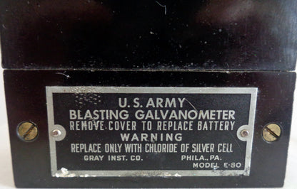 WW2 Model E80 US Army Blasting Galvanometer By Gray Instrument Company