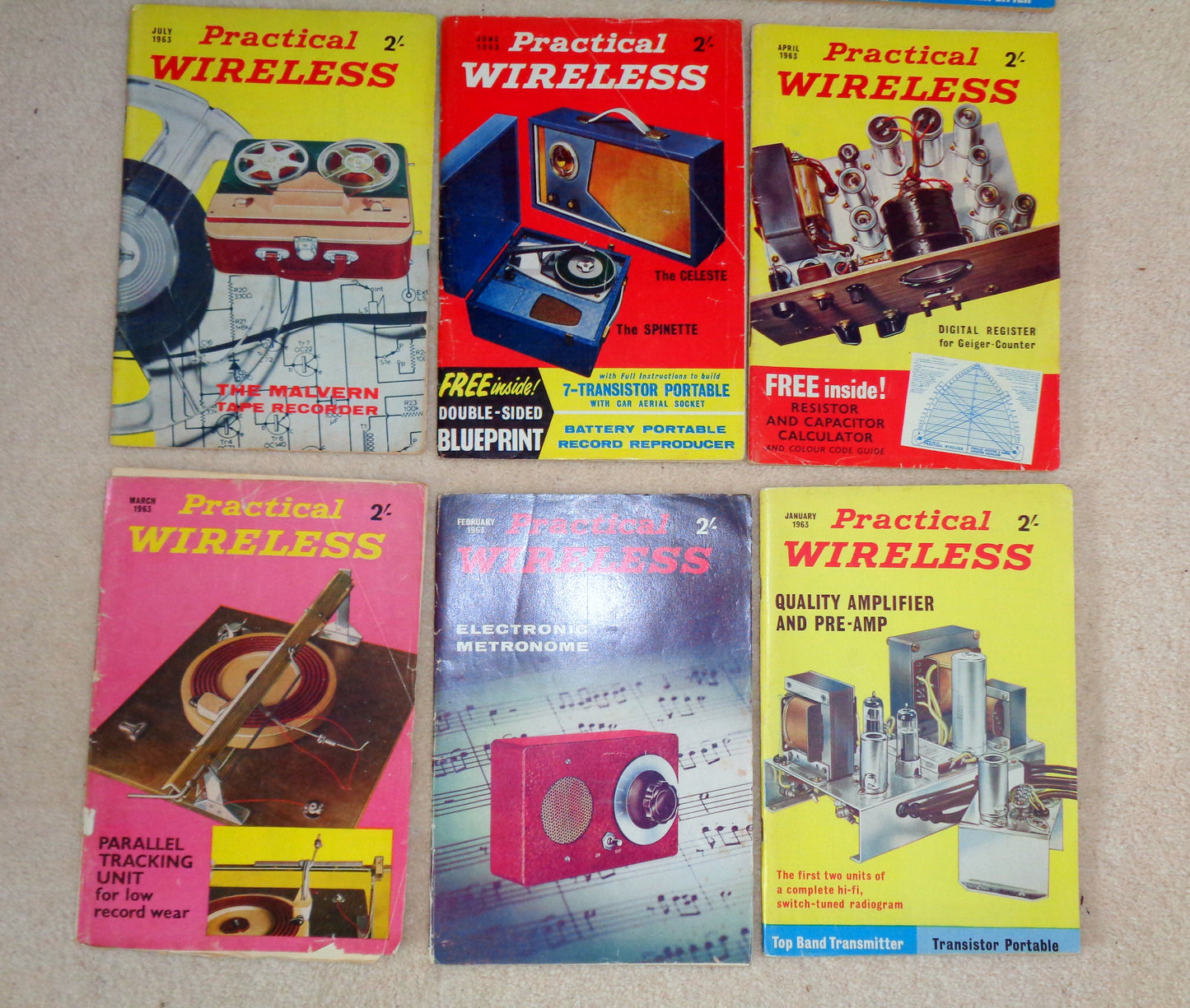 1963 Practical Wireless Magazines (Set of Nine)