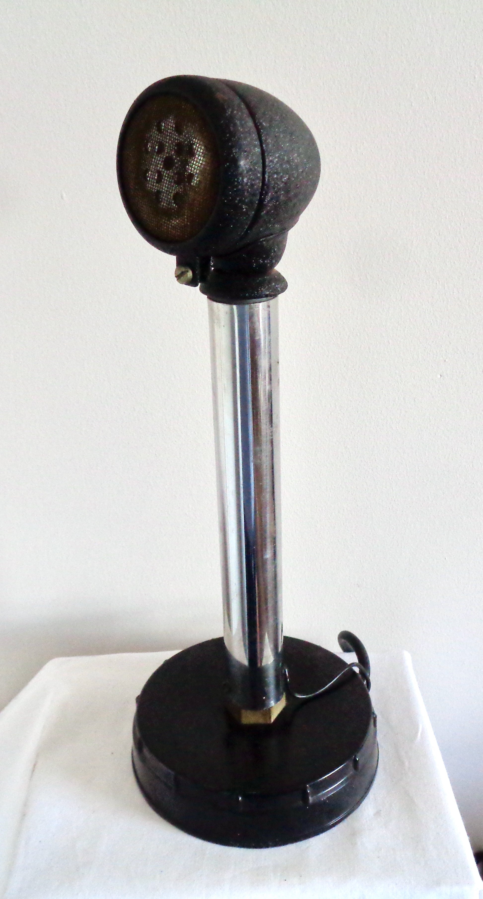 Vintage Bullet Shaped Microphone With Stand