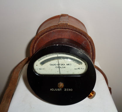 1940s Unipivot Brass Galvanometer No.24A MK I By Cambridge Instrument Co Ltd In Leather Carry Case