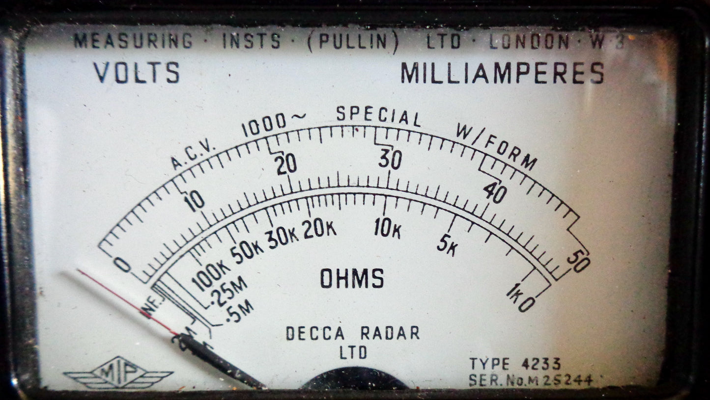 1960s Decca Radar Moving Coil Multimeter Made By Pullin. Used in MV Maplin