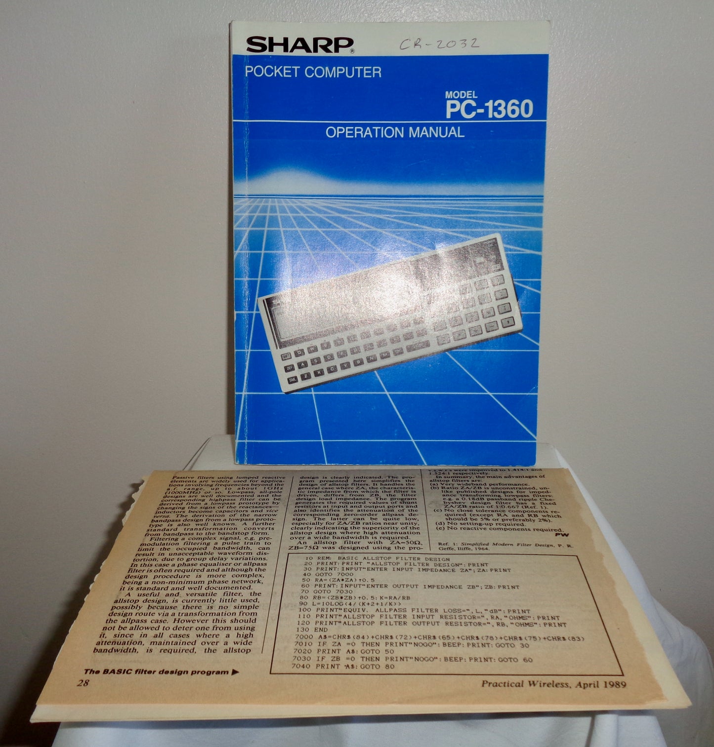 1986 SHARP Pocket Computer Model PC136 In Its Original Box With Manual