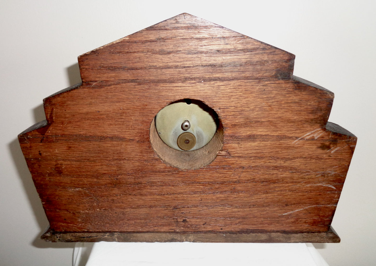 Vintage Art Deco Wood Mounted Rands 8 Day Swiss Mantelpiece Clock