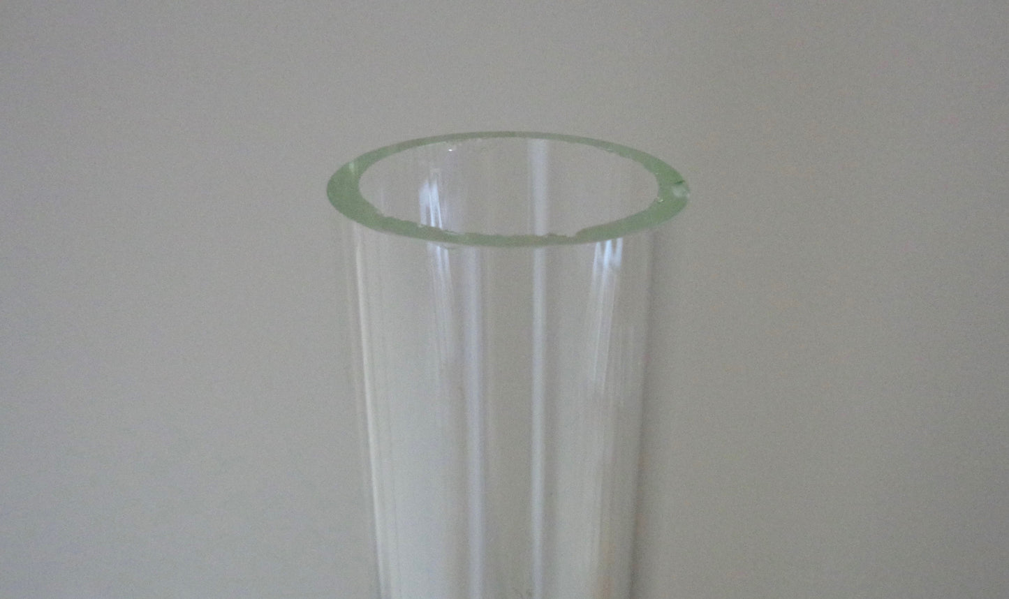 1920s Lead Crystal Cut Glass Measuring Cylinder Shaped Vase