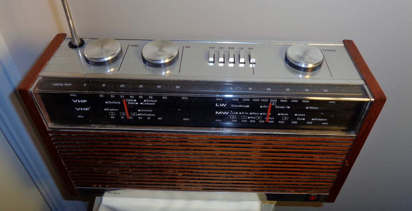 1970s Bush Merlin Model VTR 172 Portable Radio