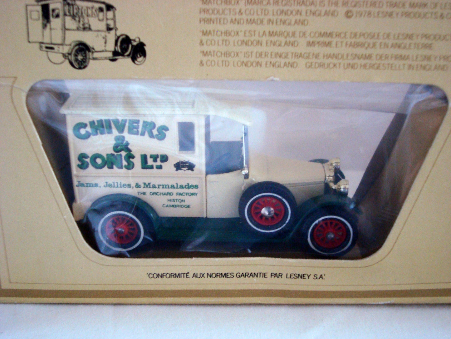 Vintage Matchbox Lesney Model Y5 1927 Talbot Van Chivers & Sons