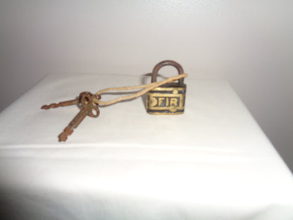 Antique Eagle Lock Company Tetraskelion Padlock & Key