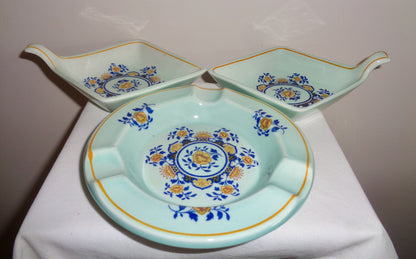 1960s Adams Pottery Calyx Ware Shalimar Ashtray and Two Trinket Dishes