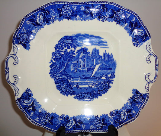 Vintage Wedgwood China Landscape Blue Rose Bread & Butter Plate