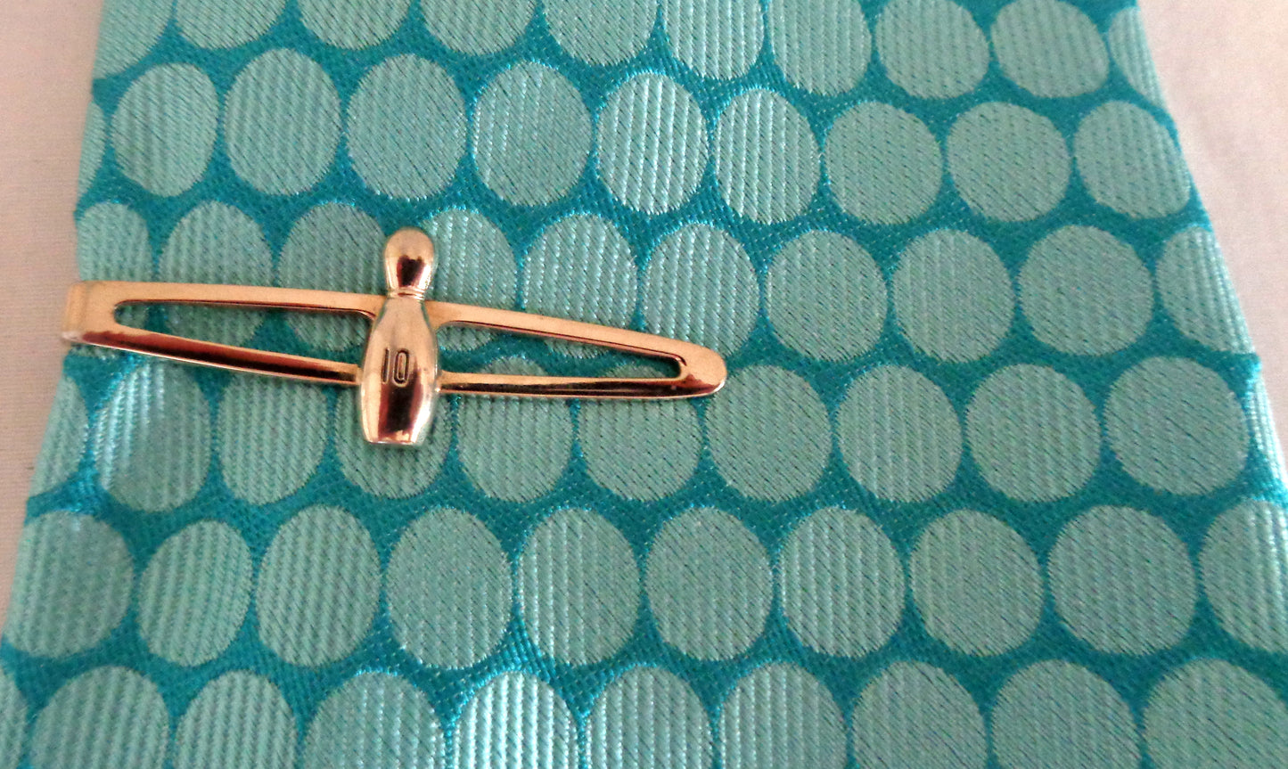 Vintage Stratton Nippy Clip Tie Pin 10 Pin Bowling