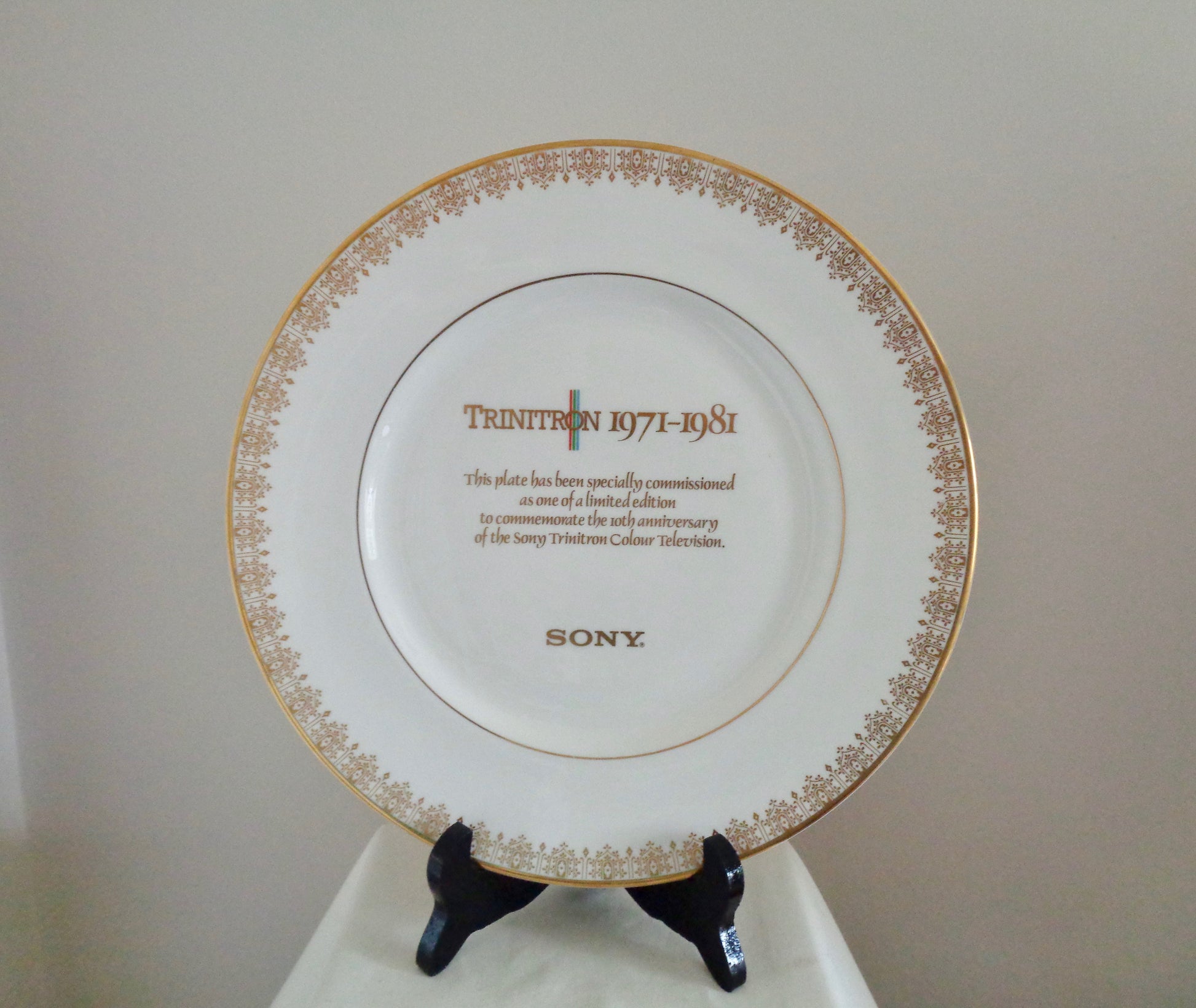 Sony Trinitron Television 10th Anniversary Collector's Plate By Royal Doulton
