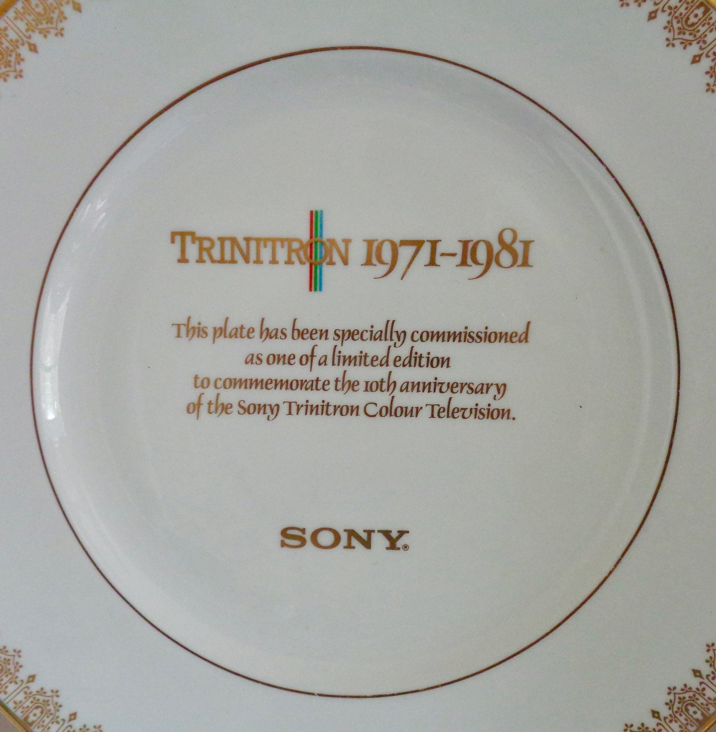 Sony Trinitron Television 10th Anniversary Collector's Plate By Royal Doulton