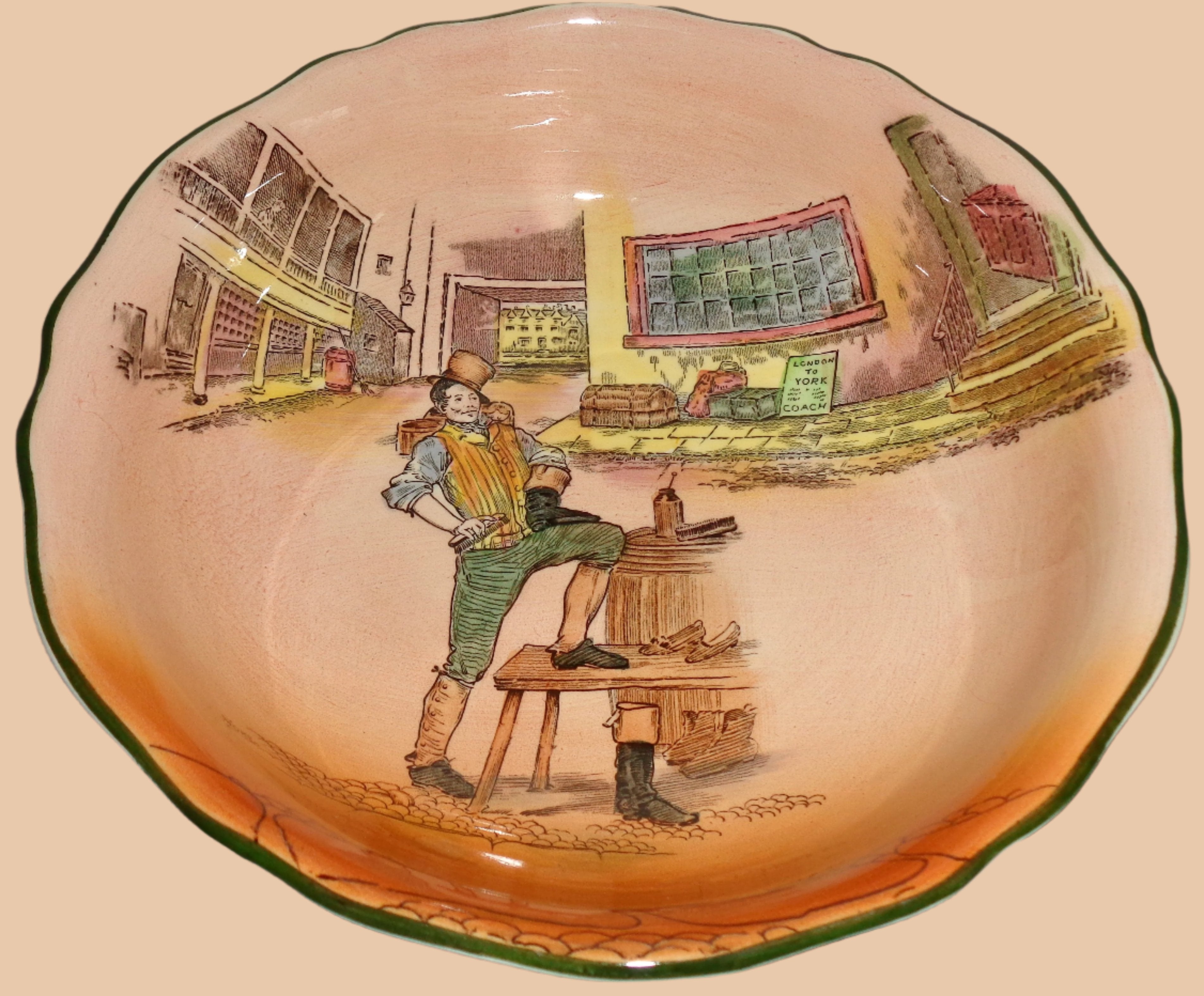 Sam Weller 1950s Royal Doulton Dickens Ware Sam Weller Compote Pedestal Dish. Pat ...