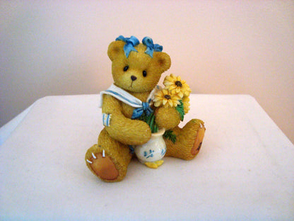 1996 Enesco Cherished Teddy Susan 'Love Stems From Our Friendship' Figurine 202894