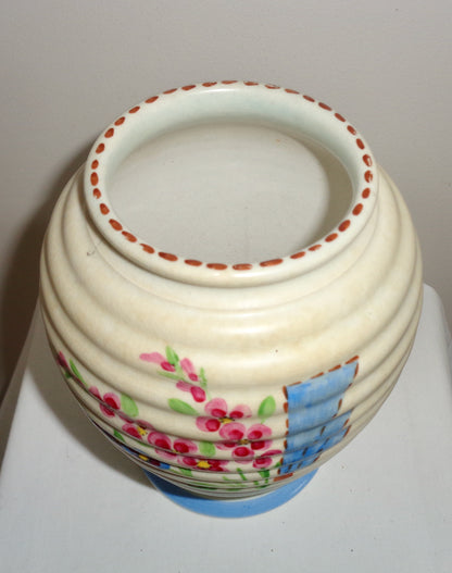1930s Decoro Pottery Hand Painted Vase D58/490 By RH & SL Plant Ltd