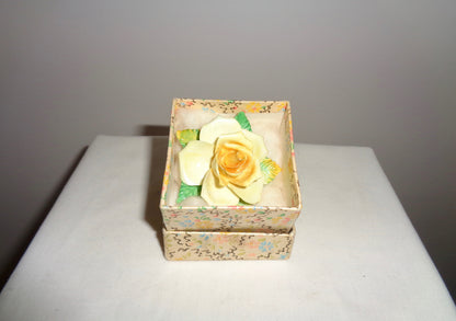 1950s Yellow Rose Coalport Pottery Brooch By D Simmill