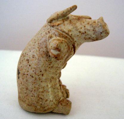 Vintage Welsh Cymru Stone Ware Pig Figurine