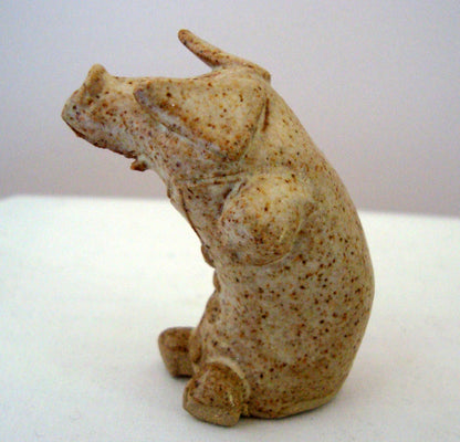 Vintage Welsh Cymru Stone Ware Pig Figurine