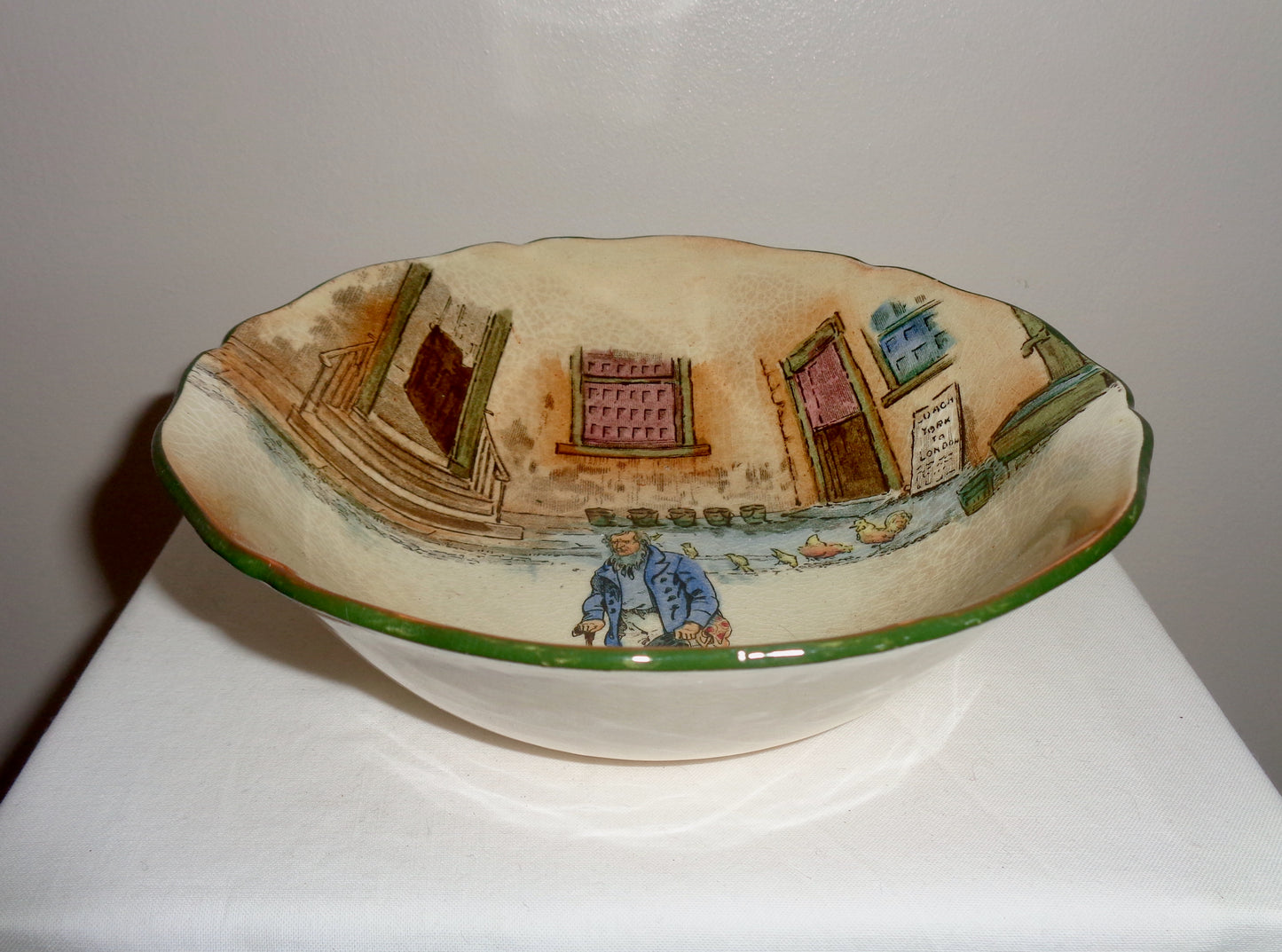 1930s Royal Doulton Dickens Ware Old Peggoty 6 Inch Dessert Bowl. Pattern Number D2973