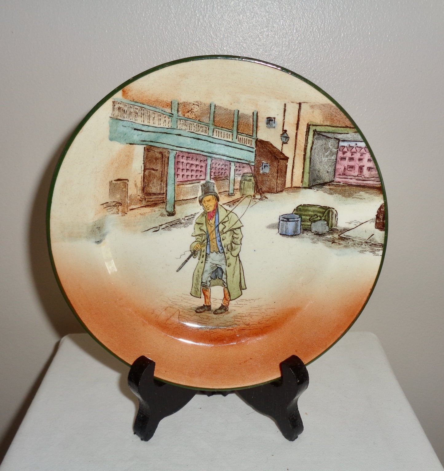 1930s Royal Doulton Dickens Ware Barkis 5.5 Inch Side Plate. Pattern Number D2973