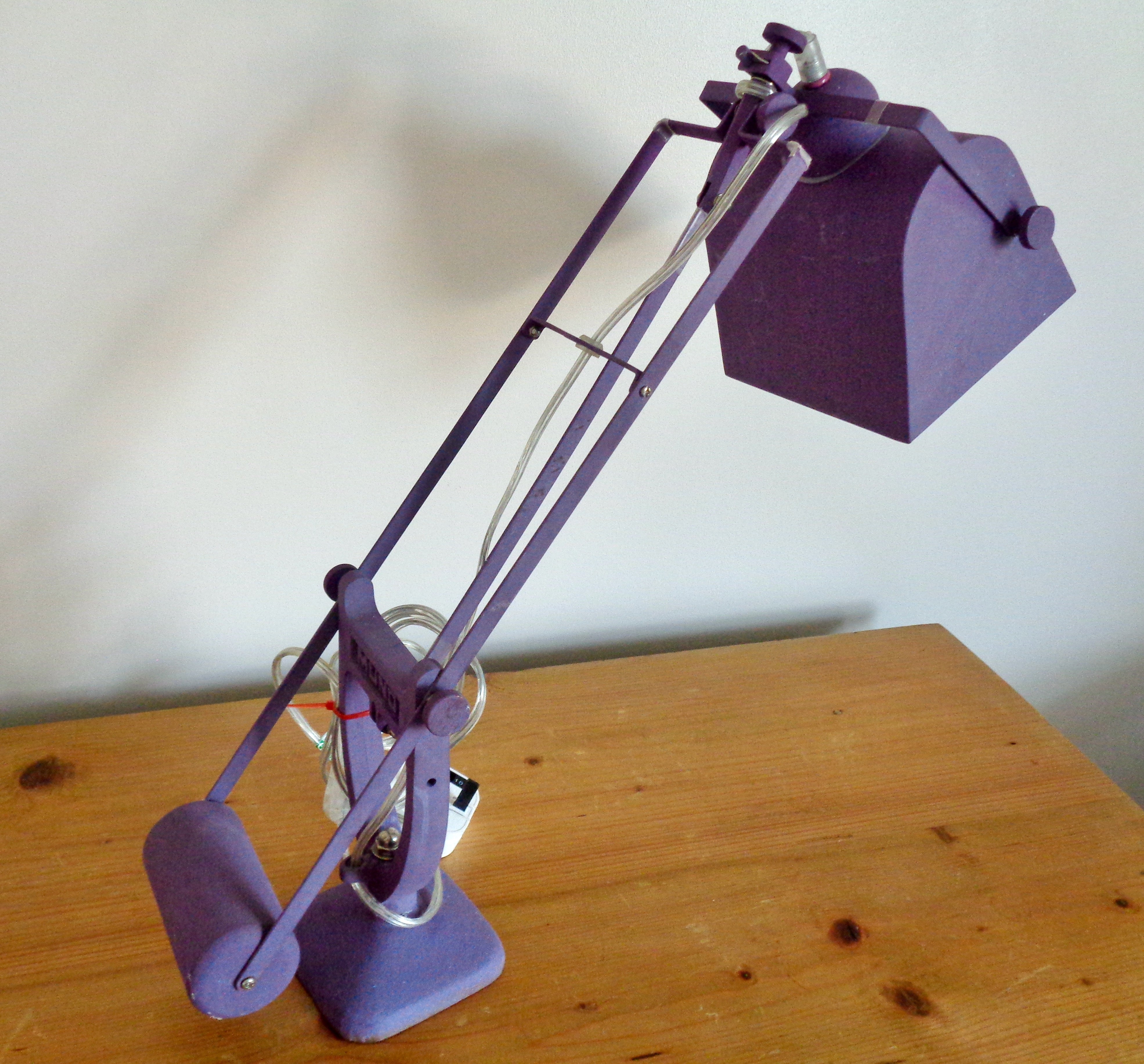 Purple Muno Youri Counter Balance Table Lamp. An Homage to Hadrill 