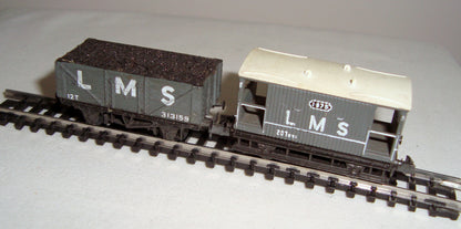 Two Vintage Peco N-Gauge LMS Wagons 1875 and 313159