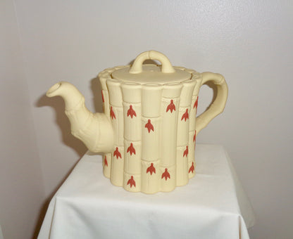 Wedgwood Terracotta on Primrose Jasper Bamboo Pottery Teapot
