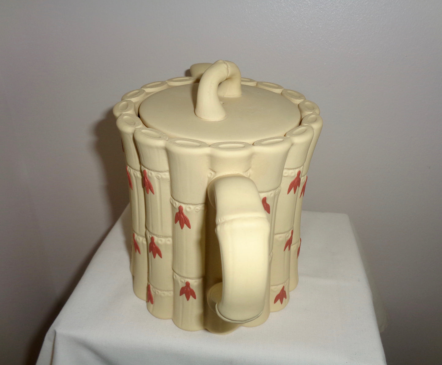 Wedgwood Terracotta on Primrose Jasper Bamboo Pottery Teapot