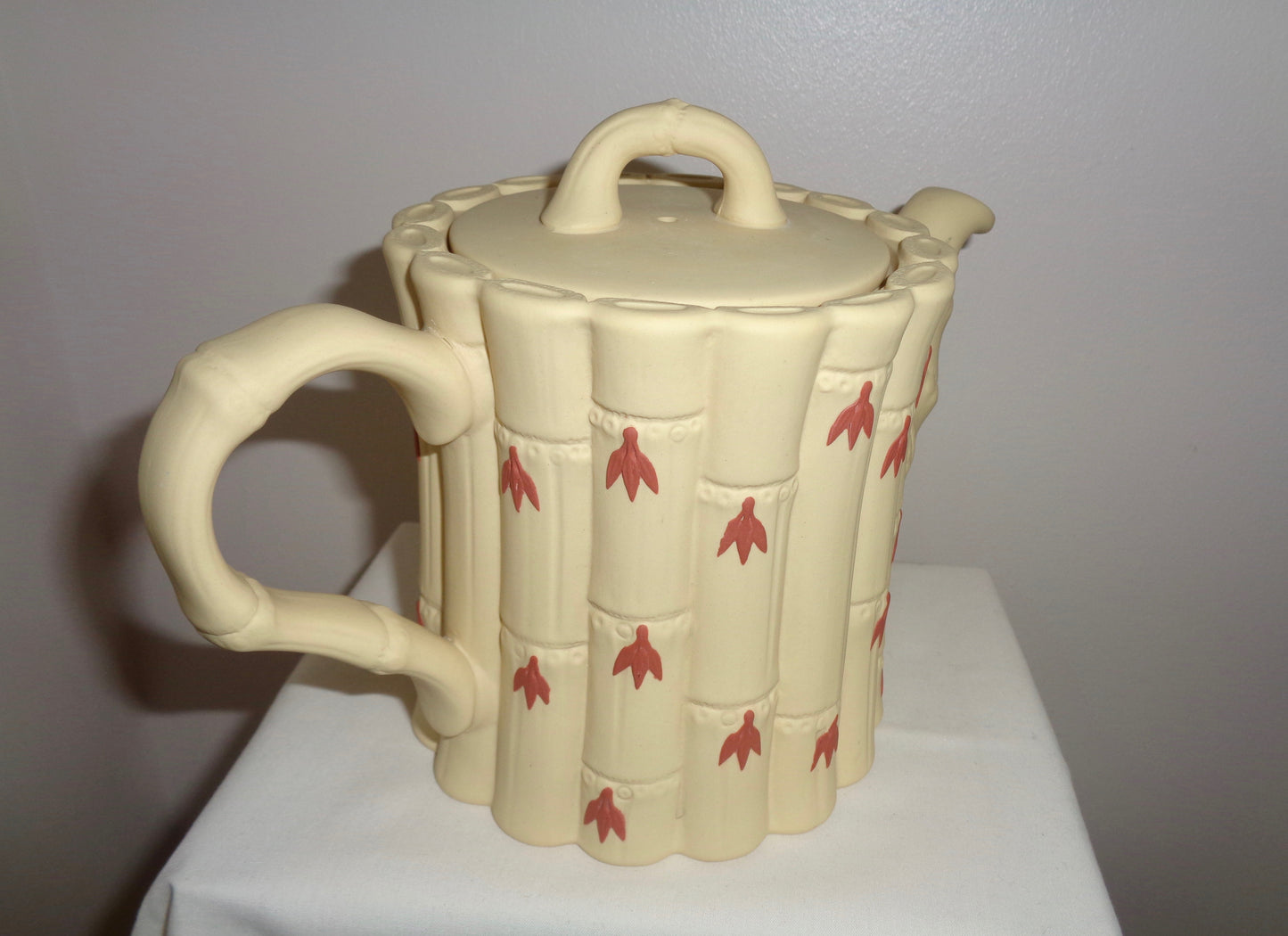 Wedgwood Terracotta on Primrose Jasper Bamboo Pottery Teapot