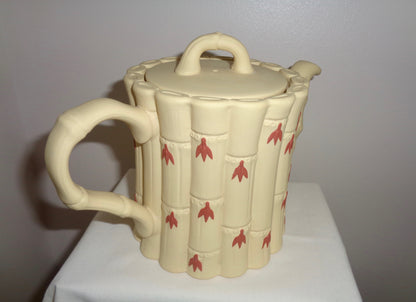 Wedgwood Terracotta on Primrose Jasper Bamboo Pottery Teapot