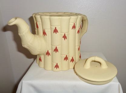 Wedgwood Terracotta on Primrose Jasper Bamboo Pottery Teapot