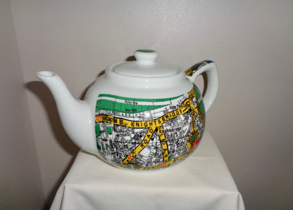 Paul Cardew SW1 London Map 1992 Novelty Pottery Teapot