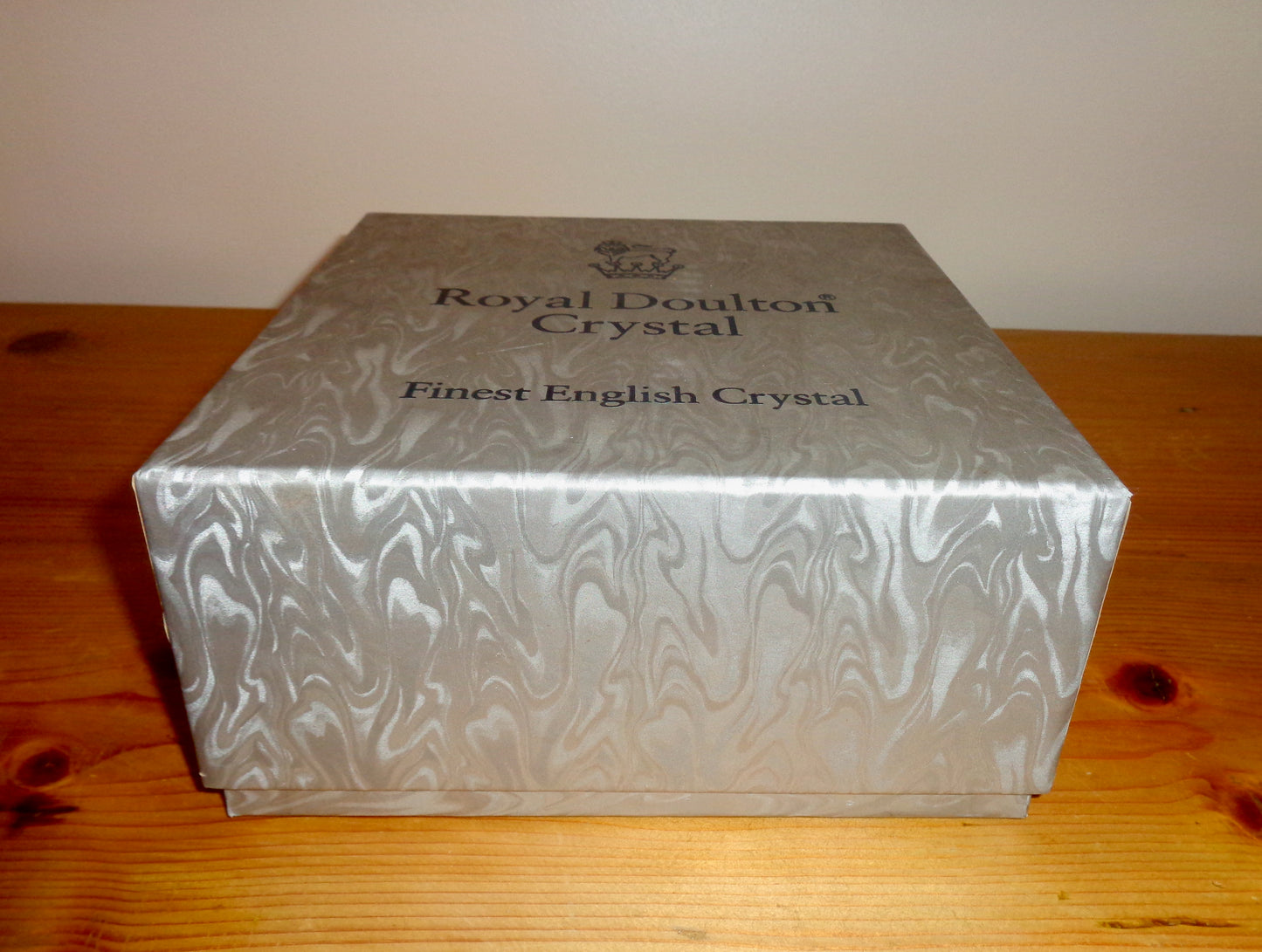 Royal Doulton Lead Crystal Rose Bowl With Silver Plated Flower Grid In Its Original Box