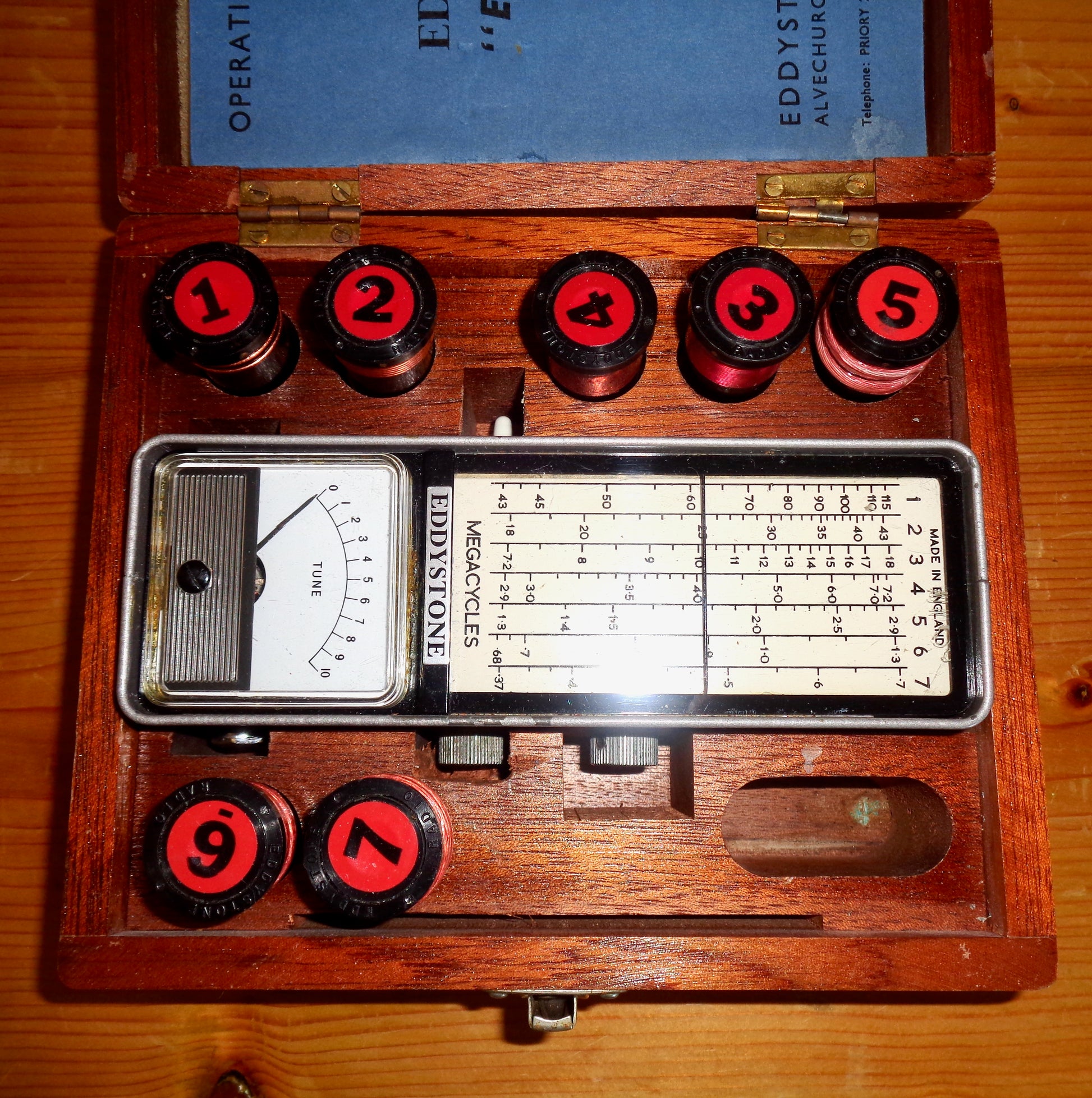 1960s Edometer S902 MkII With 7 Coils In Its Original Mahogany Wood Transit Case