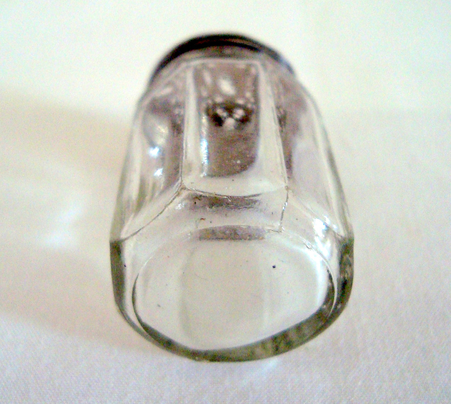 Vintage Mini Picnic Sterling Silver Pressed Glass Pepper Pot Shaker