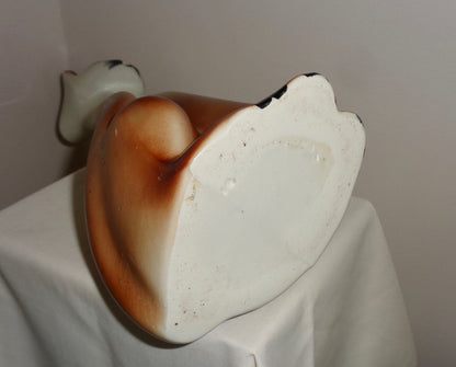 1950s Novelty, Long Stemmed/Necked, Brown & White Cat Bud Vase