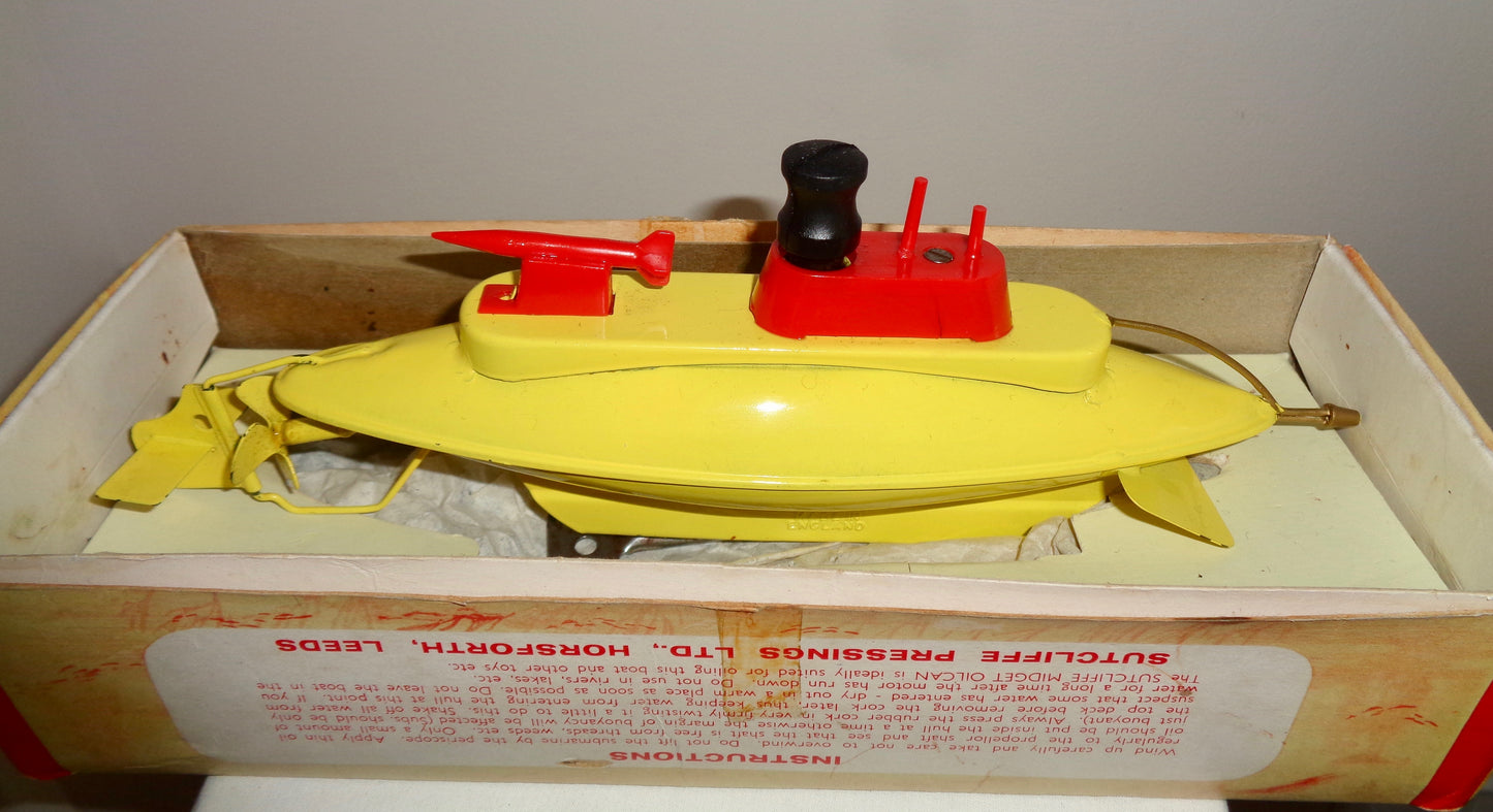 1970s Sutcliffe Clockwork Model Sea Wolf Atomic Submarine
