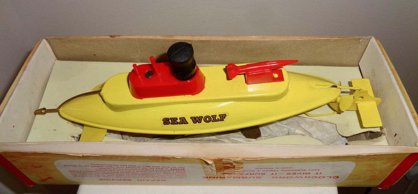 1970s Sutcliffe Clockwork Model Sea Wolf Atomic Submarine