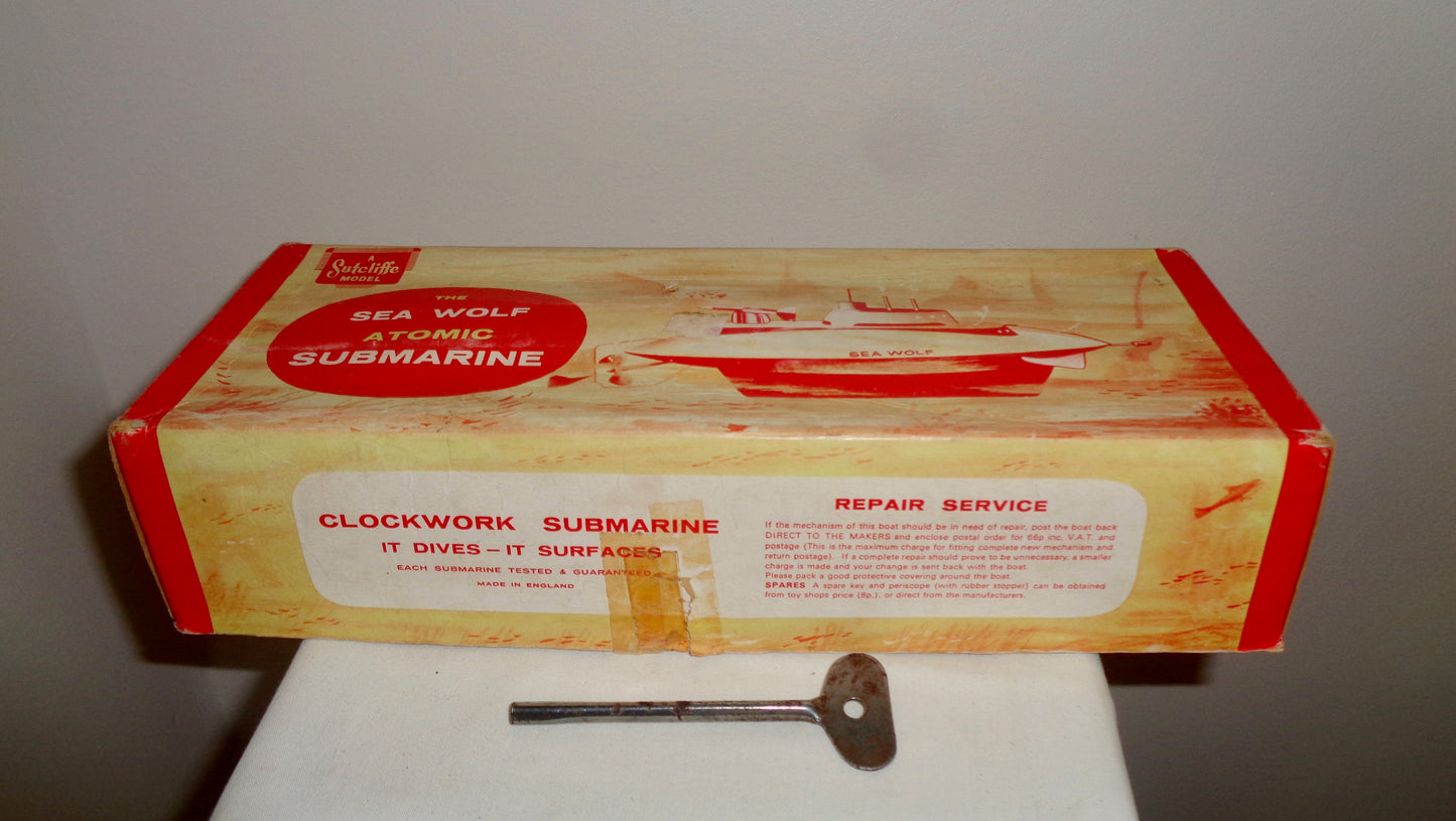 1970s Sutcliffe Clockwork Model Sea Wolf Atomic Submarine