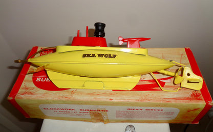 1970s Sutcliffe Clockwork Model Sea Wolf Atomic Submarine