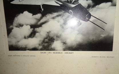1950s Short SB5 Research Aircraft Framed Monochrome Photograph