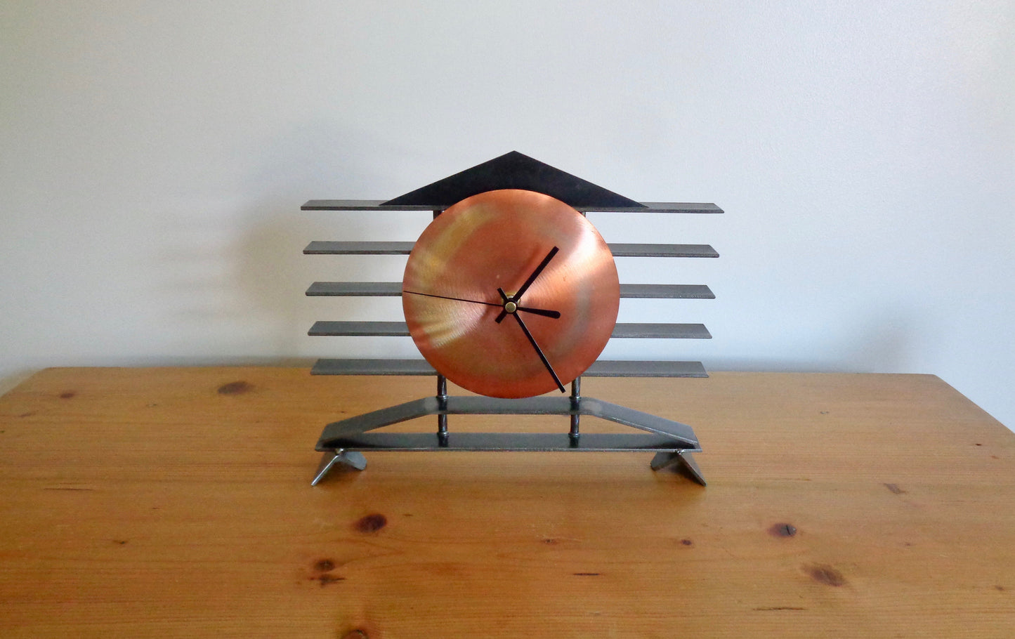 1996 Girardini Copper & Forged Steel Mantel Clock