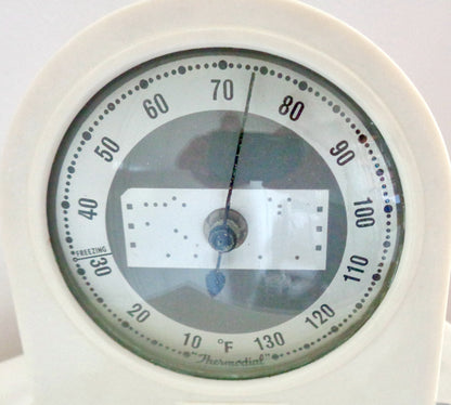 1930s Thermodial White Bakelite Bimetallic Thermometer