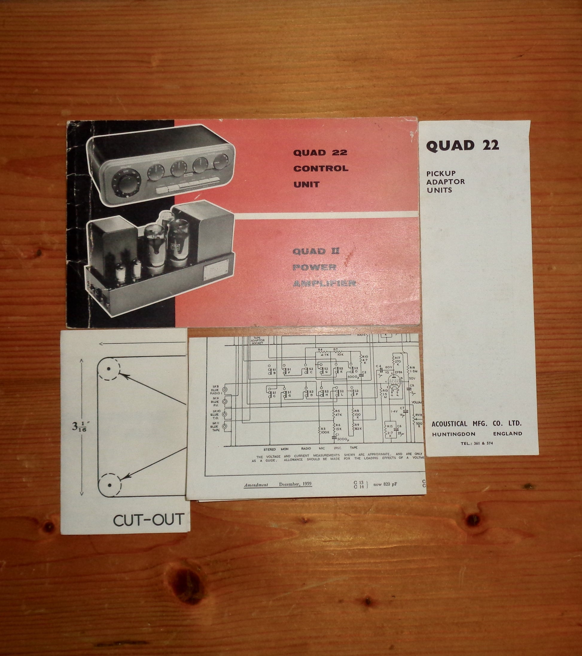 Original Quad 22 Control Unit And Quad II Power Amplifier Instruction Book